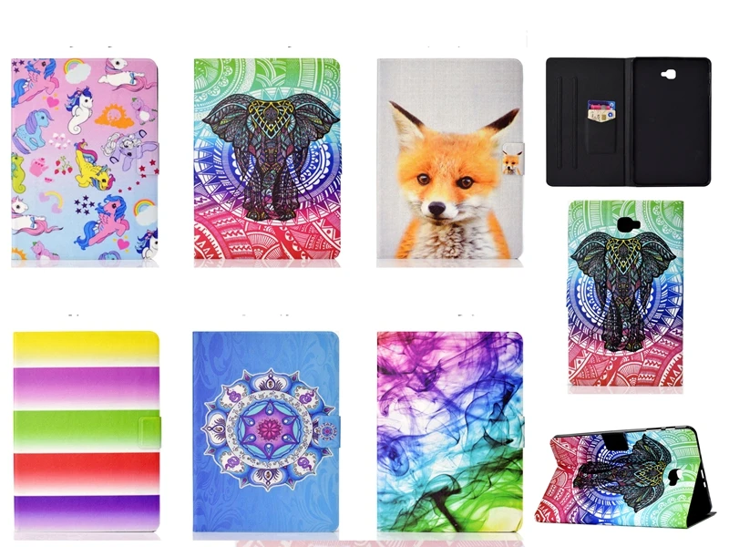 Чехол для планшета Coque samsung Galaxy Tab A A6 T580 чехол Единорог кожаный чехол с откидной крышкой для Etui samsung Tab A A6 T585 чехол