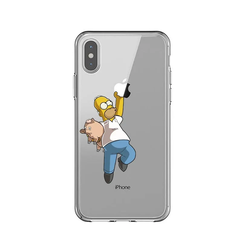 TPU Милый мягкий силиконовый чехол с героями мультфильма Симпсоны Русалочки для iphone 11 Pro MAX X 5S SE 6 6S 7 8 Plus XS MAX XR - Цвет: TPU