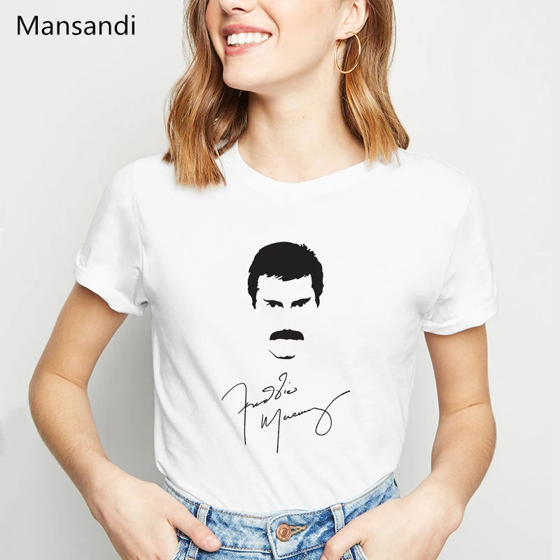 Футболка FREDDIE MERCURY с принтом женская одежда 2021 забавная группы queen женские летние