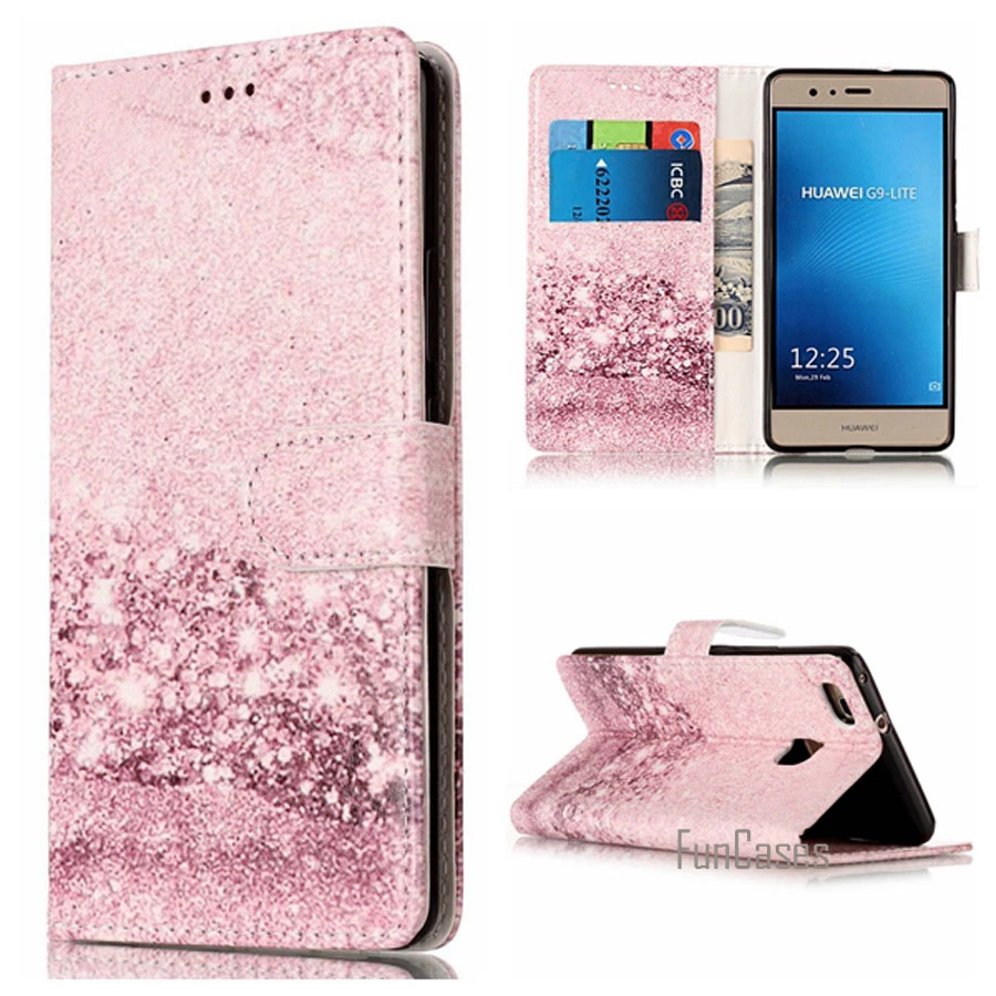Для Huawei P9 Lite Дело Люкс Флип Кожаный Чехол P9Lite Телефон Funda Обложка 5.2 дюймов с карты