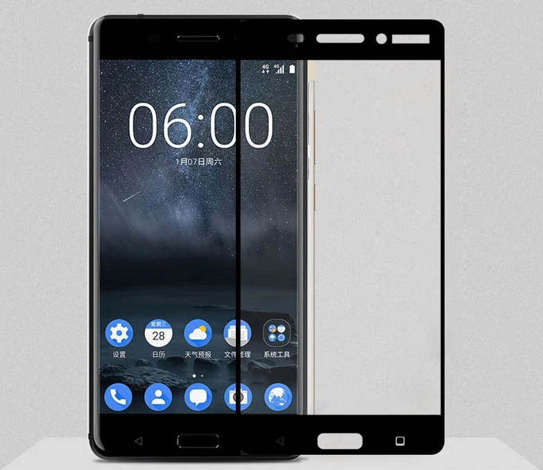 Закаленное стекло с полным покрытием экрана для Nokia 3 5 6 7 8 Защитное nokia Защитная