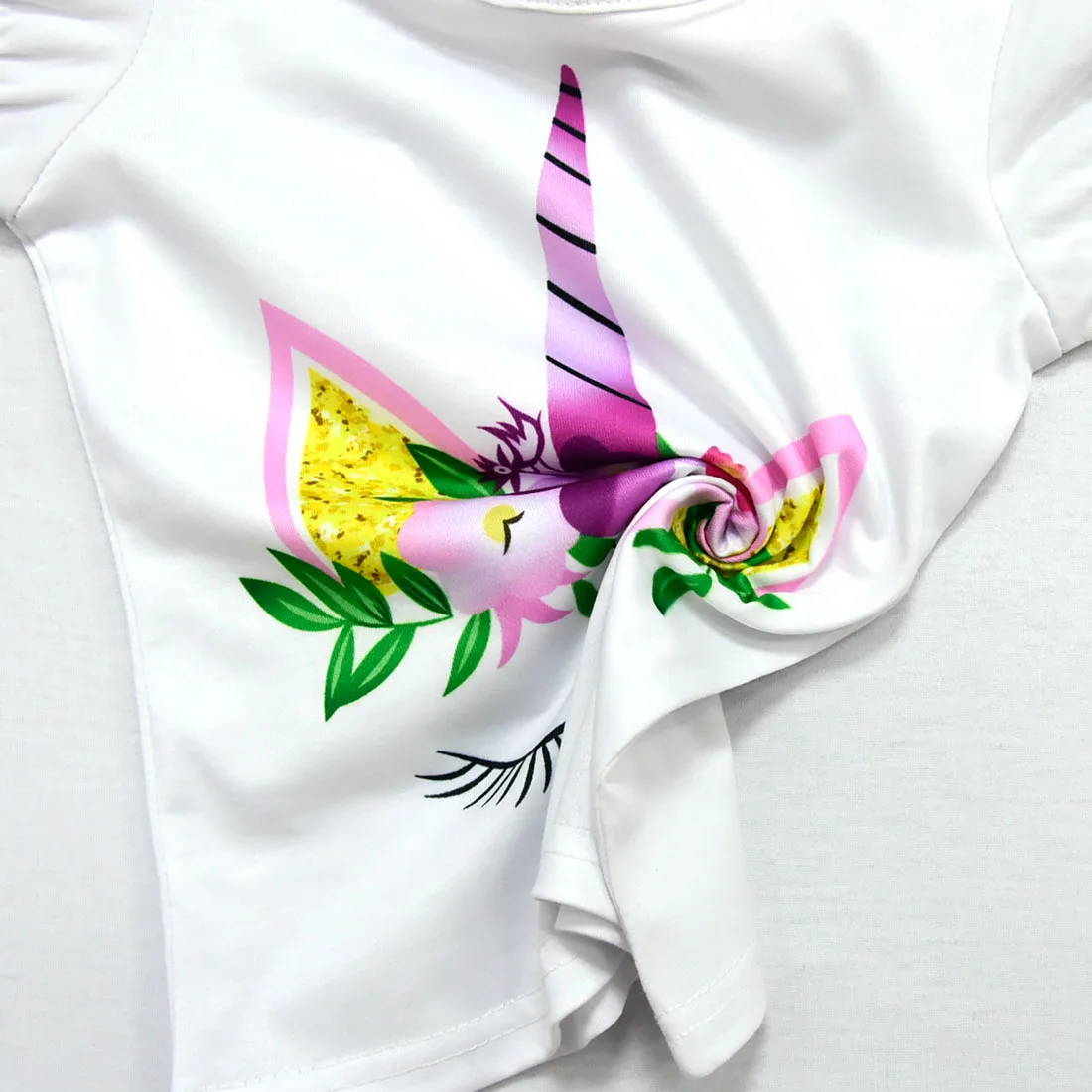 New Summer Kids Unicorn Suit Girls Boy Clothing Set Shorts + Tulle Tutu Skirt 2019 Casual Cosplay Birthday Clothes | Детская одежда и