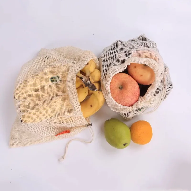 Хлопковые мешки для овощей Многоразовые продукты мешок фрукты картофель лук