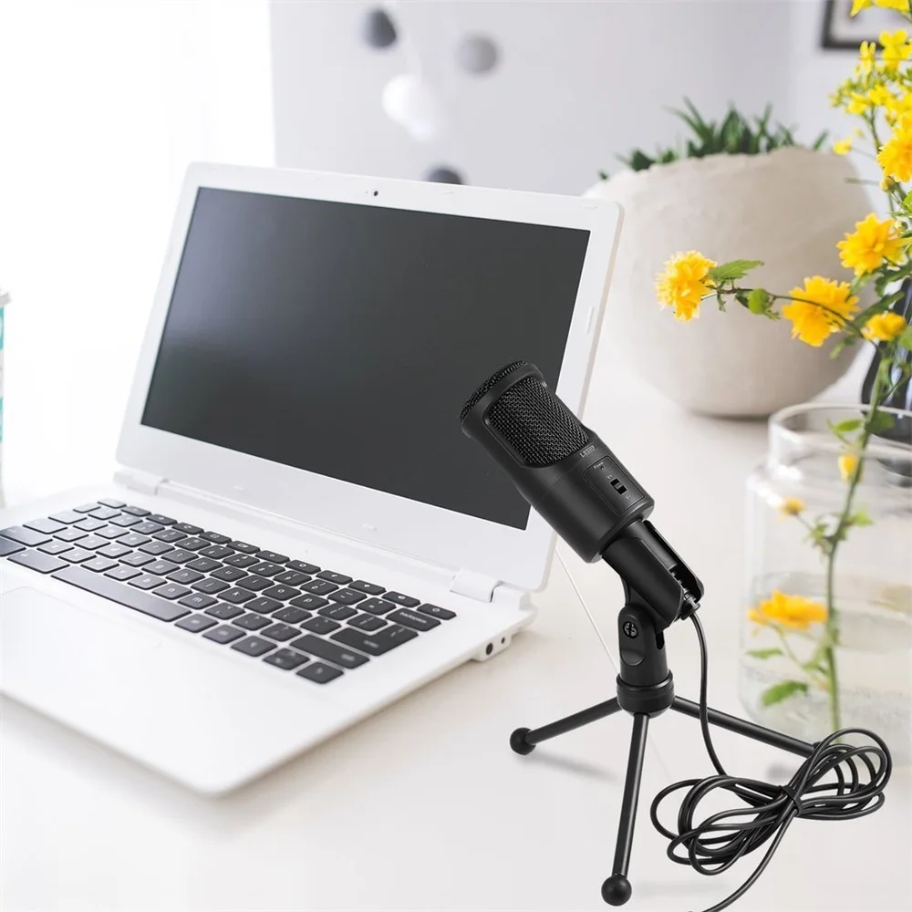 FELYBY портативный микрофон SF 960B USB Аудио проводной стерео с держателем Подставка