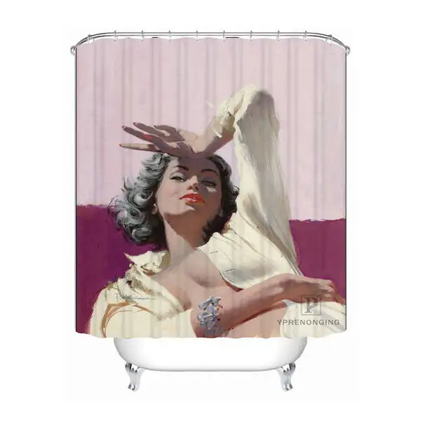 Shower Curtain Ванна Шторы для Ванная комната пользовательские Pin Up модная одежда для девочек Декор для дома душ Шторы Водонепроницаемый ткань крючки#180417-01- 61 - Цвет: Shower Curtain