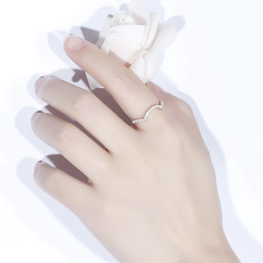 14K Yellow Gold FG Color Hearts and Arrows Cut Round Moissanite Half Eternity Wedding Band for Women Gift | Украшения и