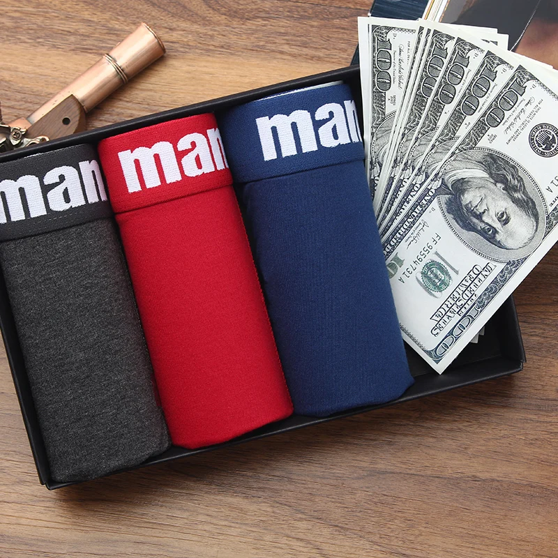 4 шт./лот мужские трусы-боксеры дышащие боксеры мужское нижнее белье мягкие