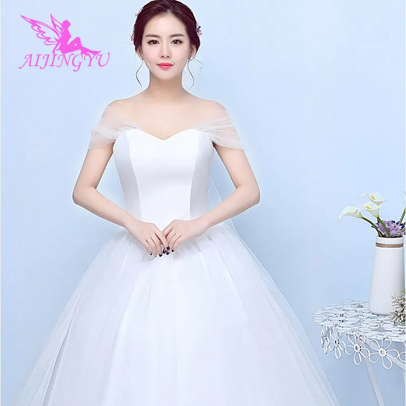 

AIJINGYU 2021 2020 mermaid Customized new hot selling cheap ball gown lace up back formal bride dresses wedding dress FU204