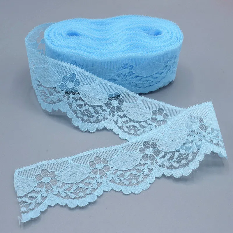 blue Горячая Распродажа, 5-10 ярдов, одежда, ткань для шитья, вышивка, белая, сделай сам, отделка по бокам, вязаное кружево, плетение, ремесло, аксессуары, 15 цветов - Цвет: blue
