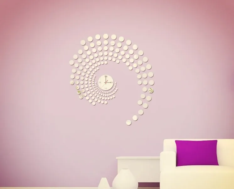 Бесплатная доставка круглая комбинированная акриловая Зеркальная Наклейка 3D