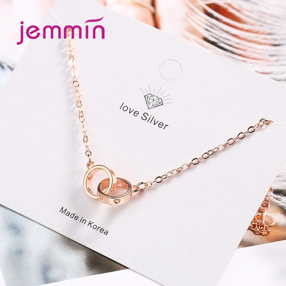 Fantastic Beautiful Rose Gold Color Double Rings Sweet Pretty Luxury Trendy Bracelets For Women Lover Gifts Jewelry Accessory | Украшения и