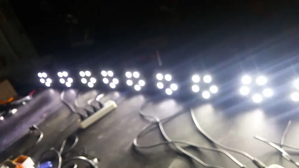 10 шт./лот ADJ LED Par Light 5x3 Вт RGB плоский 3в1 Вход IEC/Выход Тонкий par38 огни DMX Megar