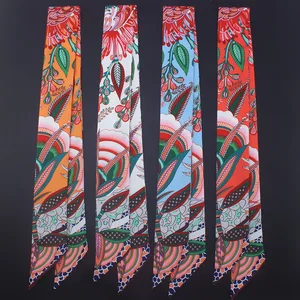 Роскошный брендовый богемный искусственный саржевый шелк, маленький женский модный шарф, галстук с рукояткой, многофункциональный женский шарф M329