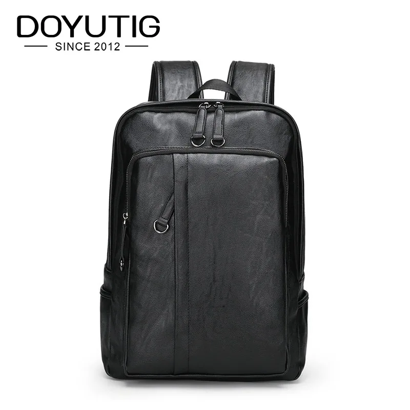 DOYUTIG Business Style Men's Genuine Leather Computer Backpacks High Capacity Real Leather Knapsack For Male Fashion Bags H071