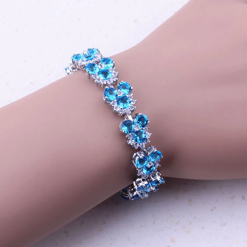 2017 новые товары Небесно Голубой Кристалл кубический циркон серебряный цвет