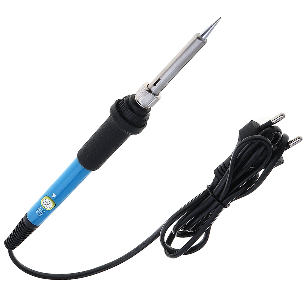 

110V - 220V 60W Adjustable Temperature Electric Soldering Iron Kit Set with 5pcs Solder Tip and Stand Tin Wire for Welding