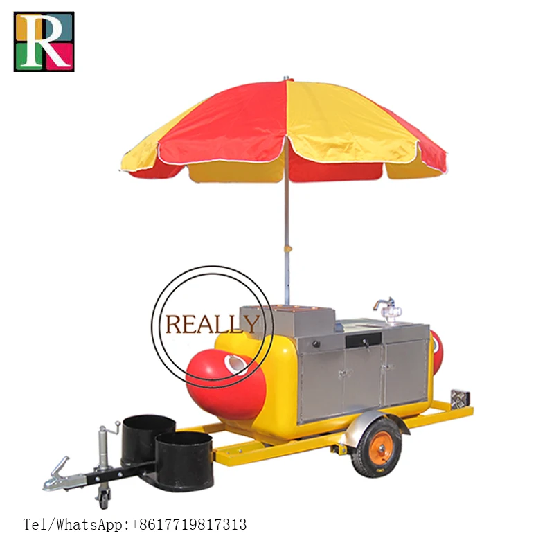 Доставка по морю 230 см длина мини зонтик оборудован мобильный хот дог прицеп