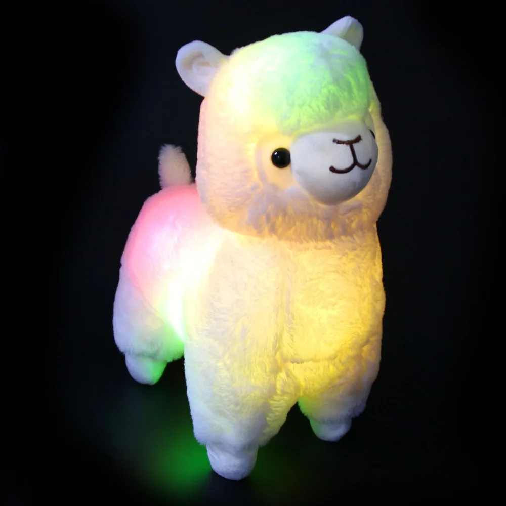 Мягкая плюшевая игрушка из альпаки светящаяся лама LED набивные животные Чудесный