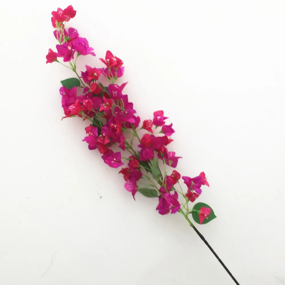 hot pink with purple Искусственные бугенвиллеи дерево стебли 6 цветов шелк бугенвиллеа spectabilis цветок ветви деревьев для свадьбы центральный - Цвет: hot pink with purple