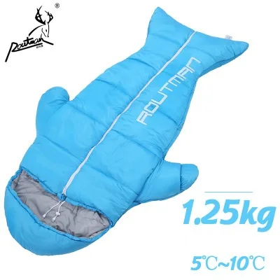 1250g sky blue Сверхлегкий спальный мешок, детский спальный мешок для кемпинга, детский спальный мешок для кемпинга, Вакуумная кровать, аксессуары для кемпинга 1,0/1,25 кг - Цвет: 1250g sky blue