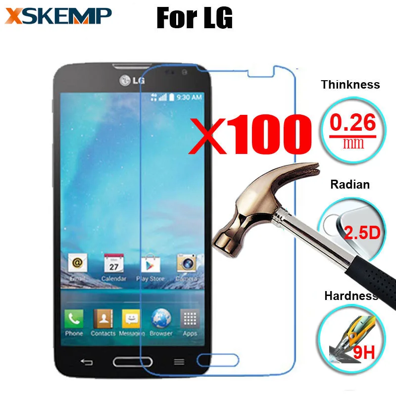 Оптовая продажа 100 шт./лот закаленное стекло прозрачная Защита экрана для LG L90 L70 L