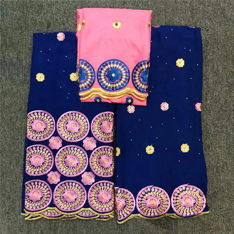 Синий Розовый цвет швейцарское кружево африканская 2018 хлопковая ткань