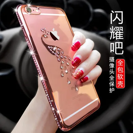 Новый силиконовый чехол со стразами для iPhone 6 6S / Plus блестящий милый роскошный с 3D