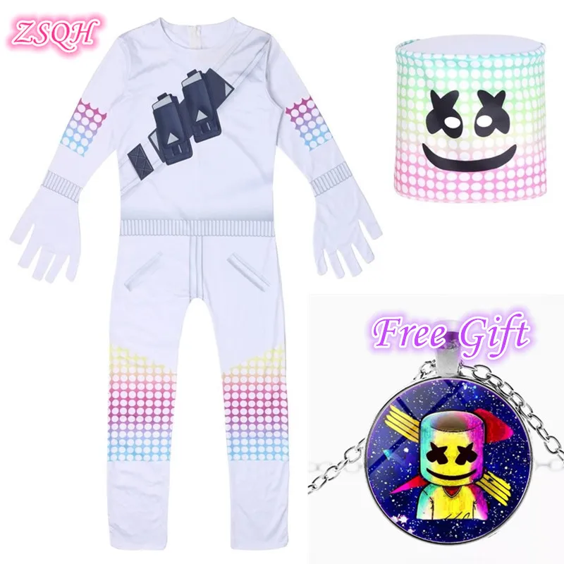 Zsqh DJ marshmallo косплейный костюм Marshmello новый детский комбинезон милый Косплэй для