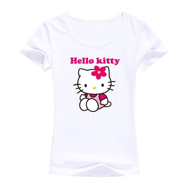 2016 милые дизайнерские топы футболки рисунок Hello Kitty Женская Футболка harajuku kawaii