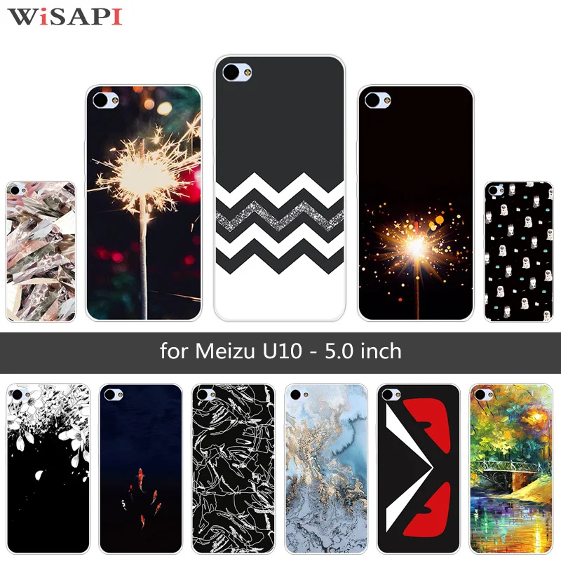 5.0 inches For Meizu U10 Case Luxury Soft Silicone Dark Back Cover for Capa Funda U 10 Coque |