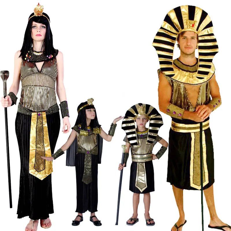 Хэллоуинский костюм семейного косплея фараона Египта Клеопатры, детский костюм принцессы и принца, одежда для вечеринок.