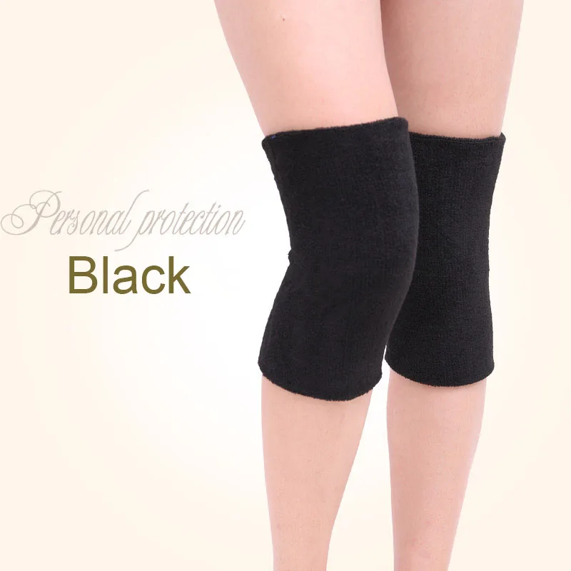Black 2Pcs AOLIKES 1 пара наколенников для поддержки, защита от артрита, высокая эластичность, наколенники для танцев, спорта, спортзала, наколенники, сохраняют тепло - Цвет: Black 2Pcs
