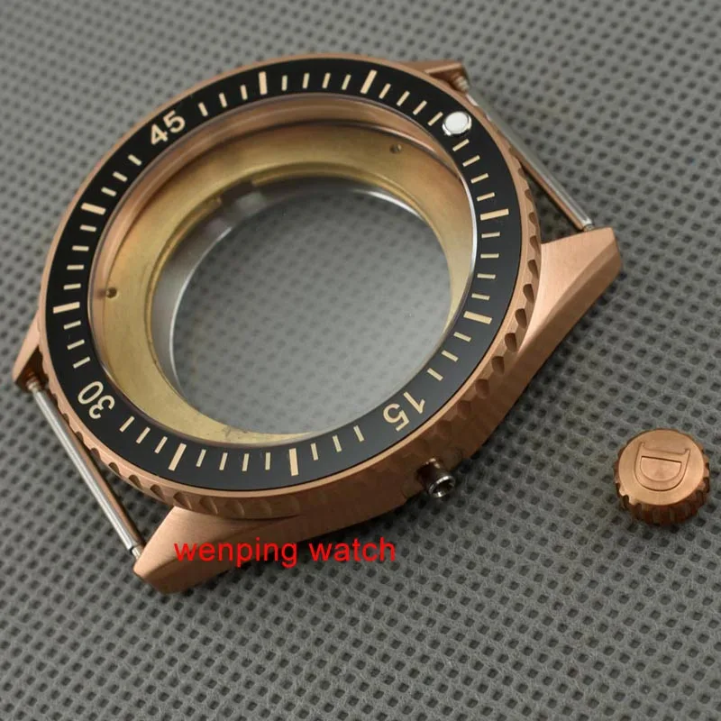 P483 43 мм ободок сапфировое стекло Корпус часов Fit Miyota 8205/8215 mingzhu DG2813 dg3804 | Наручные