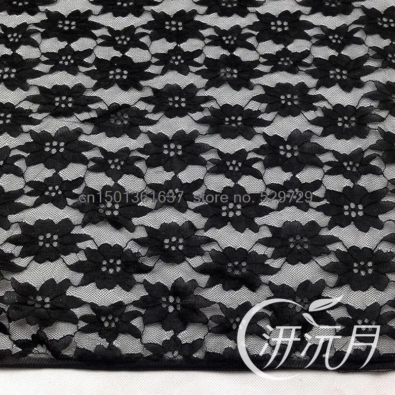 Black plum embroidered lace fabric stretch dresses with skin-friendly soft special Free shipping | Дом и сад