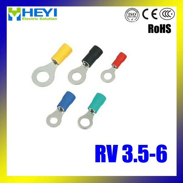 Хорошее качество 100 шт./лот RV3.5-6 AWG14-12 Медь Изоляционные обжимного типа