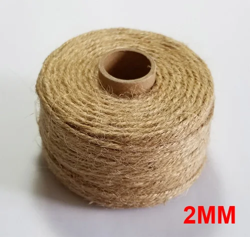 2mm Натуральная джутовая нить веревка шпагат веревки для макраме для украшения ручной работы DIY - Цвет: 2mm