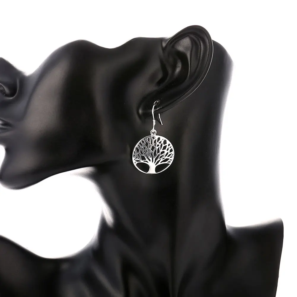 

2019 New Hot Jewelry Silver Plated Women Lady Retro Tree of Life Wedding Party Earrings Jewelry Best Gift