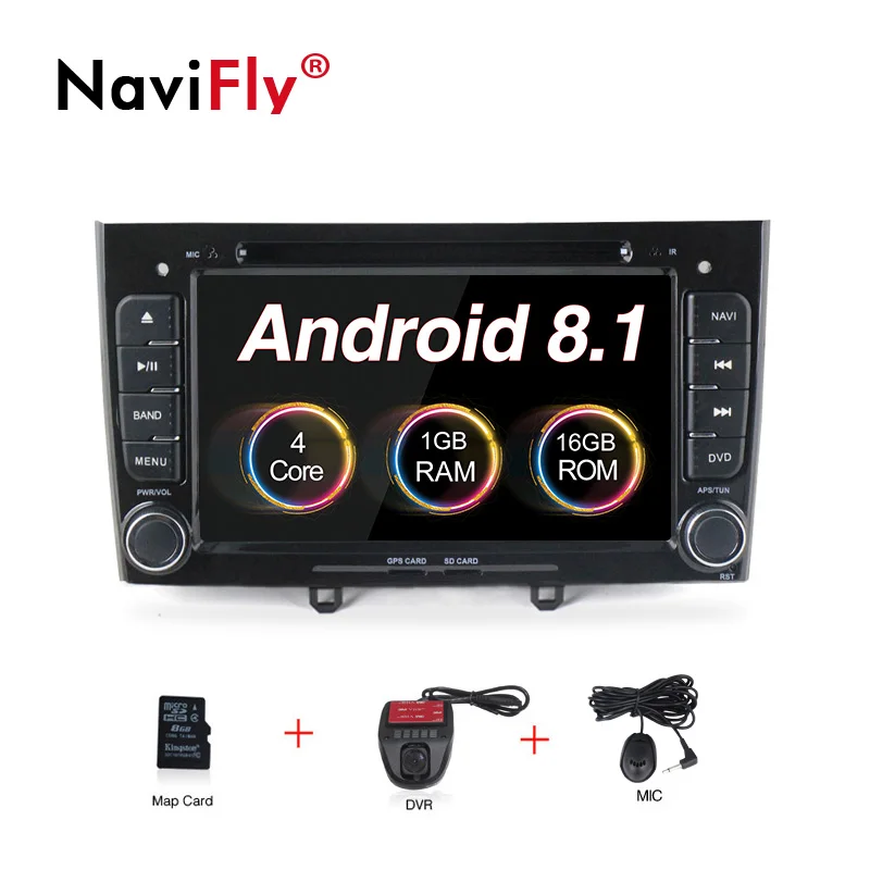 Car dvd DVR B Android 8,0 Автомобильный gps Радио стерео для peugeot 408/peugeot 308 автомобильный dvd-плеер с управлением на рулевом колесе canbus BT wifi 1024*600 - Цвет: Car dvd DVR B