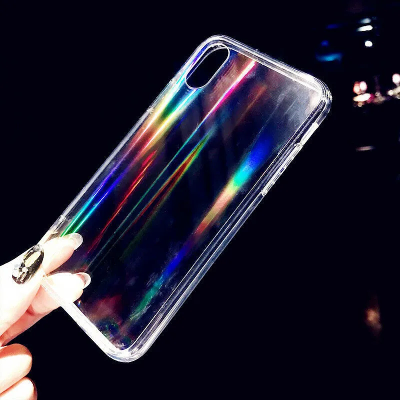 Новый роскошный Радужный блестящий чехол для телефона iPhone 8 Plus 7 XS Max XR X классный с