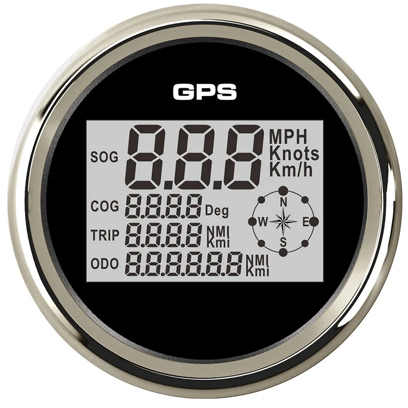 8 Color Light 85 мм Цифровой gps спидометр одометра автомобиля 0~ 999 узлов kmh миль в час) или для морской Лодки Грузовик для автомобилей и мотоциклов с Подсветка 12 V/24 V - Цвет: 8 Color Light
