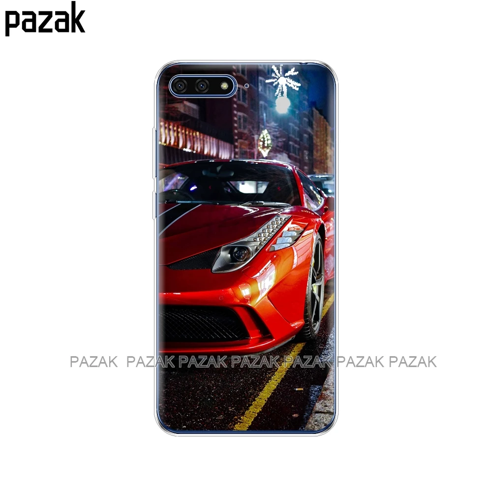 61498 Силиконовый чехол для huawei Honor 7A PRO 7C Y5 Y6 Y7 Y9 Prime, чехол-бампер с принтом, защитный чехол, крутой дизайн спортивного автомобиля - Цвет: 61498