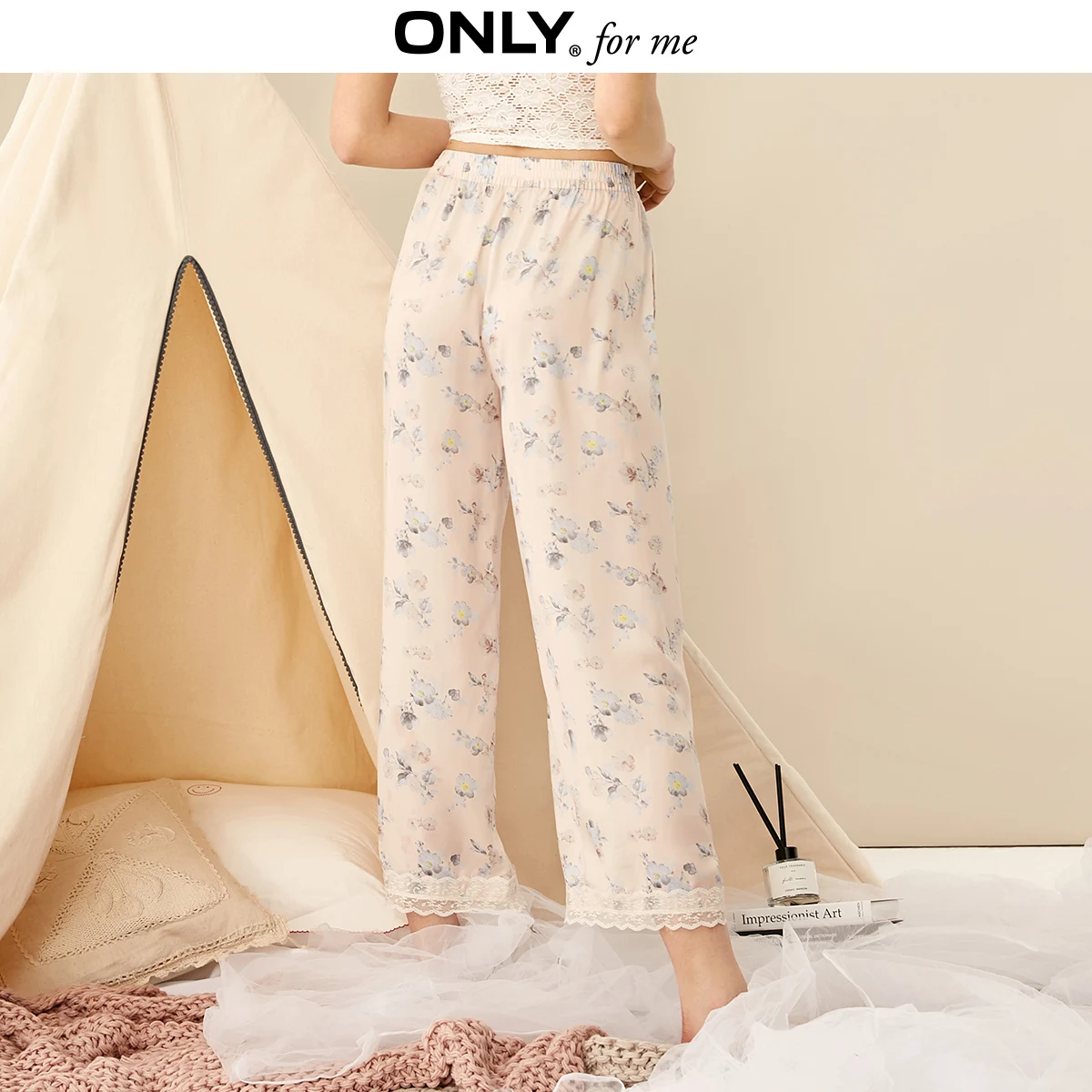 Женские свободные шифоновые пижамные брюки с кружевом и широкими