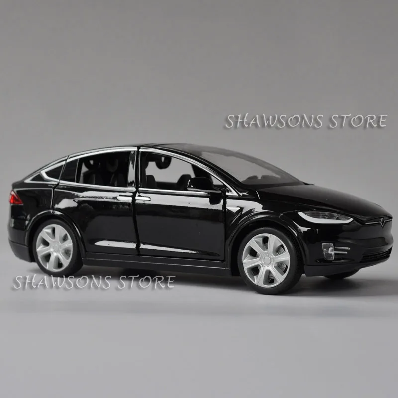 1:32 литьевая модель автомобиля игрушки Tesla Model X 90D Pulll Реплика со звуком и