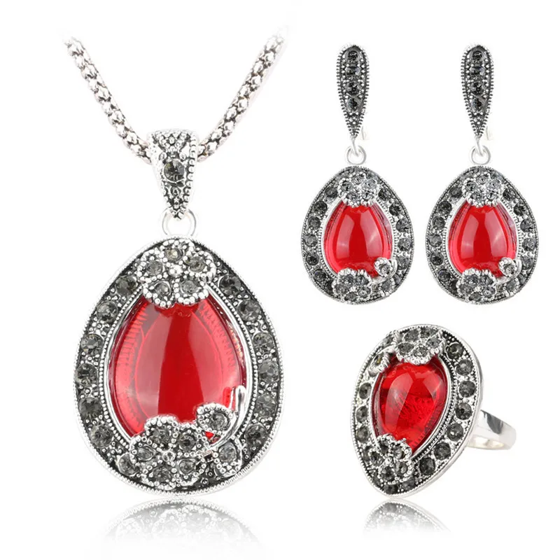 3 шт./комплект серьги и ожерелье с австрийскими кристаллами|jewelry sets earrings|blue jewelry