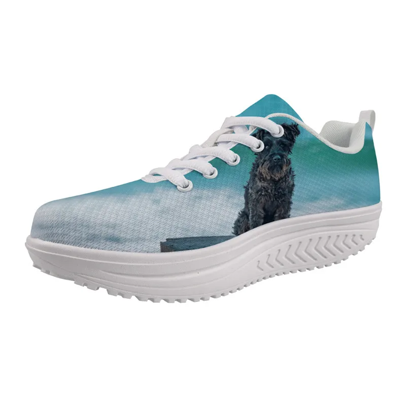 

New Affenpinscher print 2021 Height Increasing Sneakers Women High Fashion Slimming Wedge Swing Shoes Female Platform shoes