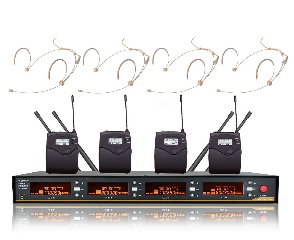 Bolymic 4 канала UHF PLL бежевая гарнитура для выступлений на сцене вокальный караоке