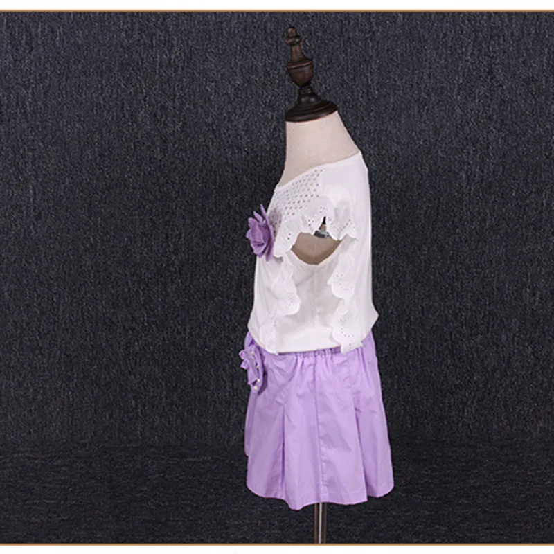 2018 брендовый летний комплект одежды с цветочным принтом для девочек топ