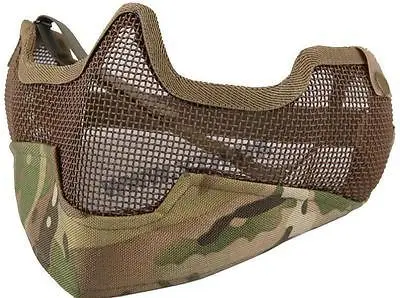 

FACE MASK AIRSOFT STRIKE V2 STEEL HALF FACE MESH MASK WITH EAR PROTECTION MULTICAM MTP CP