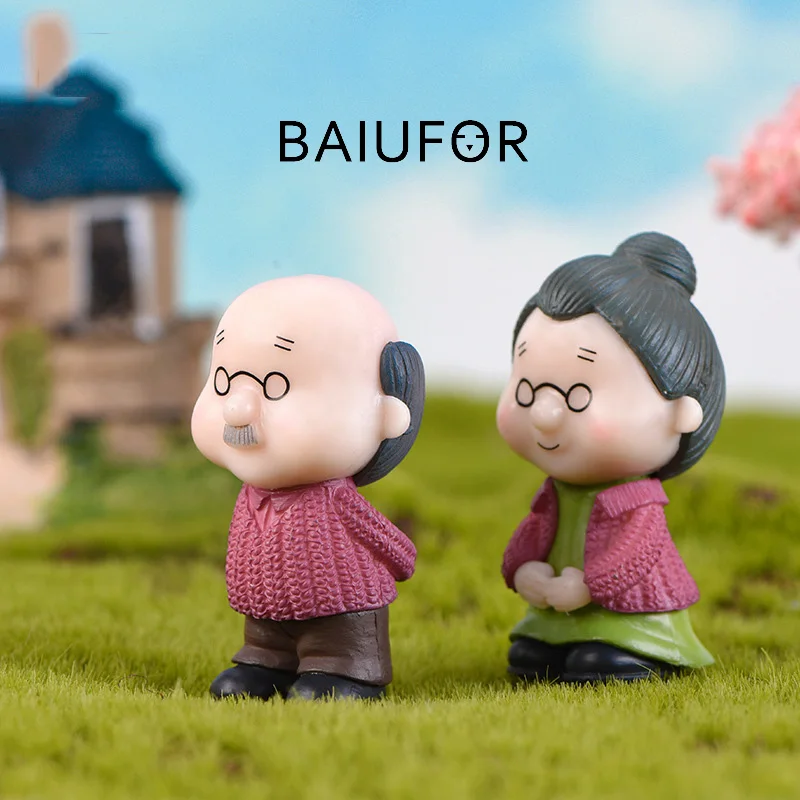 Миниатюры BAIUFOR для пар дедушка + бабушка влюбленные сказочный садовый гном