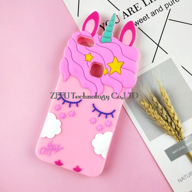 3D чехол с рисунком стежка для huawei P Smart P Smart Plus, мягкий чехол в виде кролика, чехол в виде лошади, мороженого - Цвет: EYE Rabbit Dark Pink